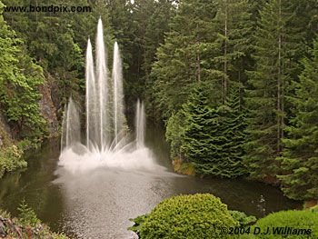 The fountain at Butchart Gardens in Victoria, BC