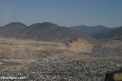 Aerial views over Butte in Montana