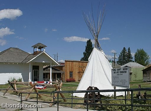 Deer Lodge Museums, Frontier Montana cabins and tee-pee