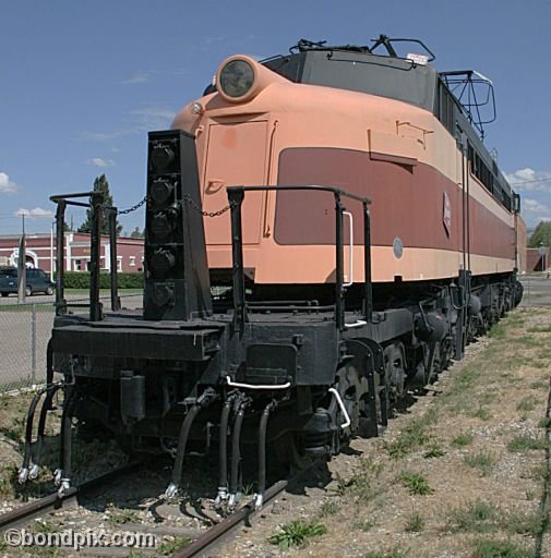Deer Lodge Museums, Montana, Little Joe train engine E70 from the Milwaukee Railroad