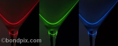 Laser glass triple red blue green