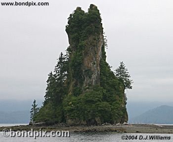New Edystone Rock, a volcanic plug near Ketchikan Alaska