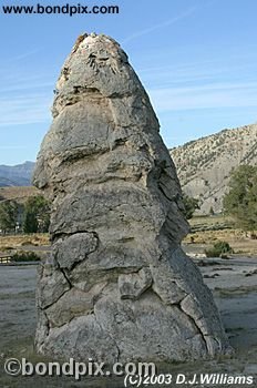 The monolith at Mamooth Hot Springs, Yellowstone Park