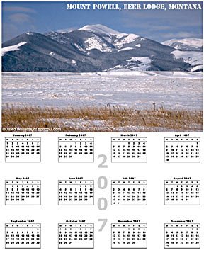 Calender from Montana - Mount Powell in Winter