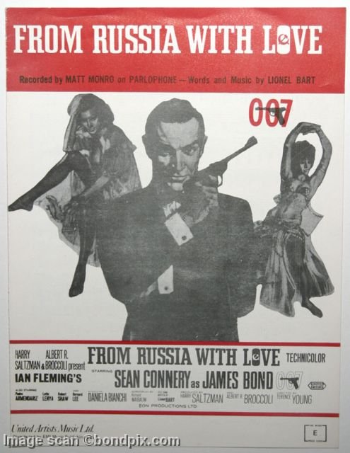 Sheet music to the James Bond 007 film From Russia With Love