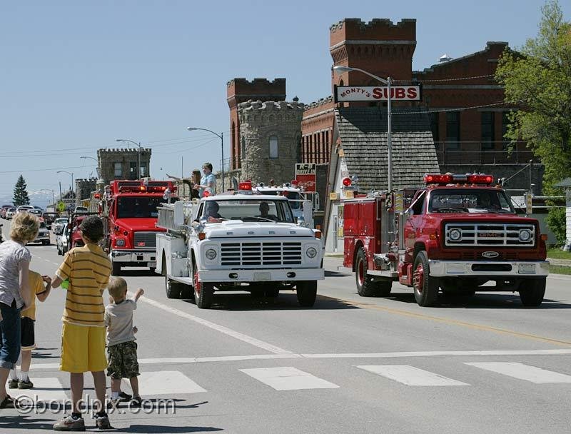 Deer-Lodge-Parade_14683.jpg - Local emergency and rescue vehicles from Deer Lodge and Powell County drive along Main Street during the Territorial Days Parade in Deer Lodge Montana, June 14th 2008