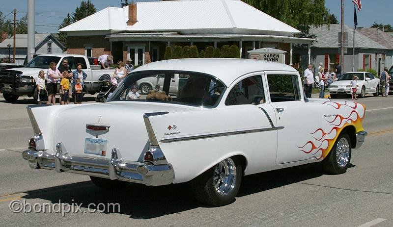 Deer-Lodge-Parade_14737.jpg - Classic vehicles, vintage and muscle cars and tractors drive along Main Street during the Territorial Days Parade in Deer Lodge Montana, June 14th 2008