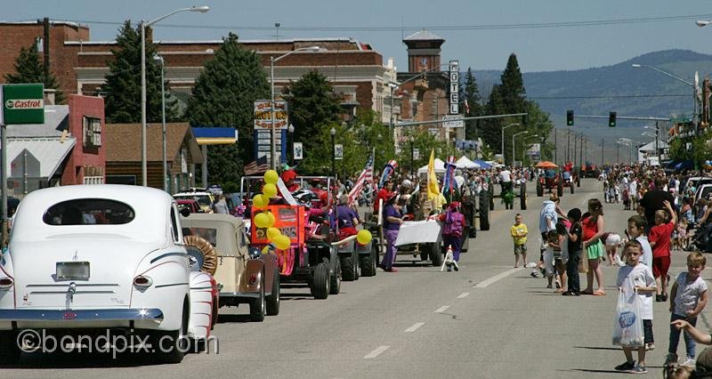 Deer-Lodge-Parade_14808.jpg - Classic vehicles, vintage and muscle cars and tractors drive along Main Street during the Territorial Days Parade in Deer Lodge Montana, June 14th 2008