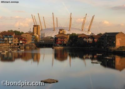 Millennium Dome from Docklands in London, England