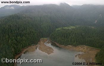 Aerial view of the landscape near Ketchikan Alaska