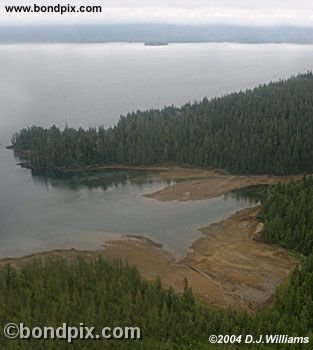 Aerial view of the landscape near Ketchikan Alaska