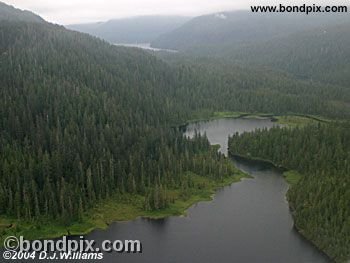Aerial view of the landscape near Ketchikan Alaska