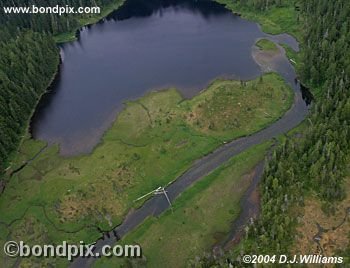 Aerial view of the landscape near Ketchikan Alaska