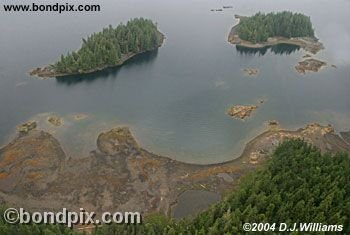 Aerial view of the landscape near Ketchikan Alaska