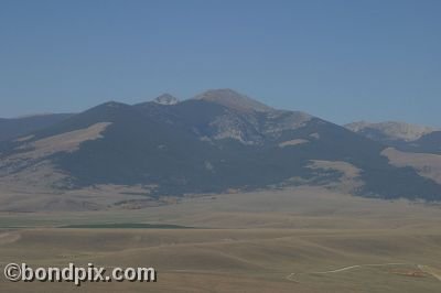 Aerial views over the Deer Lodge valley, Deer Lodge, Anaconda and Butte in Montana