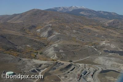 Aerial views over the Deer Lodge valley, Deer Lodge, Anaconda and Butte in Montana