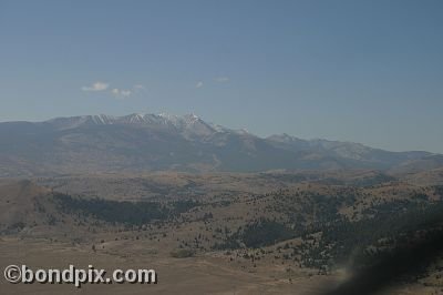 Aerial views over the Deer Lodge valley, Deer Lodge, Anaconda and Butte in Montana