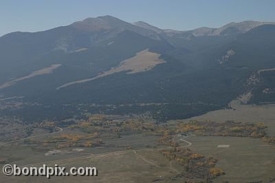 Aerial views over the Deer Lodge valley, Deer Lodge, Anaconda and Butte in Montana