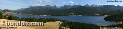 A spectacular panoramic print of Georgetown Lake in Southwestern Montana