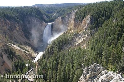 Upper falls in the Grand Canyon of Yellowstone Park