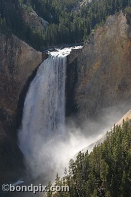 Upper falls in the Grand Canyon of Yellowstone Park