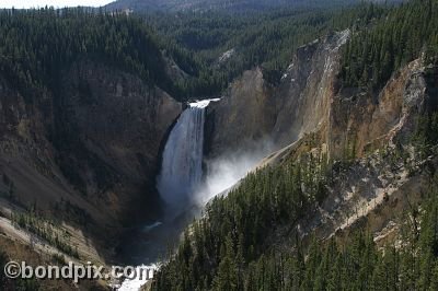 Upper falls in the Grand Canyon of Yellowstone Park