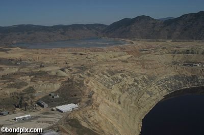 Aerial views over Butte in Montana