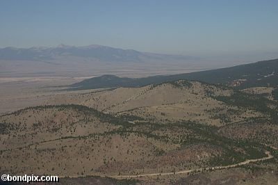 Aerial views over the Deer Lodge valley, Deer Lodge, Anaconda and Butte in Montana