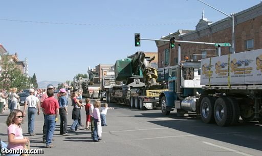 Parade along Main Street in Deer Lodge, Montana