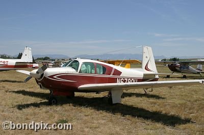 Mooney aircraft at the annual fly in at Pogreba Field, Three Forks, Montana