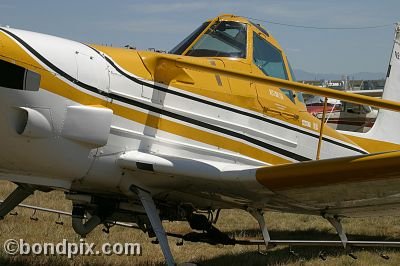 Cessna crop sprayer aircraft at the annual fly in at Pogreba Field, Three Forks, Montana