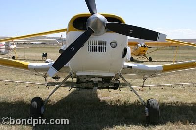 Cessna crop sprayer aircraft at the annual fly in at Pogreba Field, Three Forks, Montana