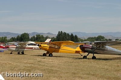 Aeroplanes at the annual fly in at Pogreba Field, Three Forks, Montana