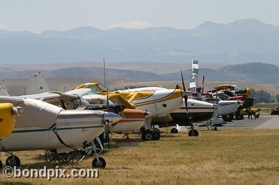 Aircraft at the annual fly in at Pogreba Field, Three Forks, Montana