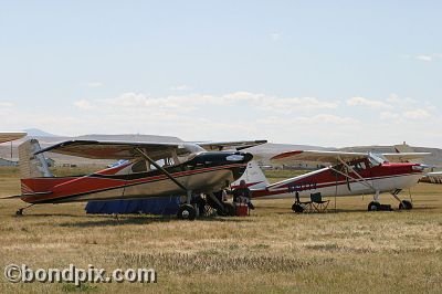 Aircraft at the annual fly in at Pogreba Field, Three Forks, Montana