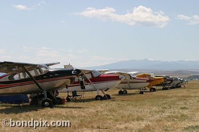 Aircraft at the annual fly in at Pogreba Field, Three Forks, Montana