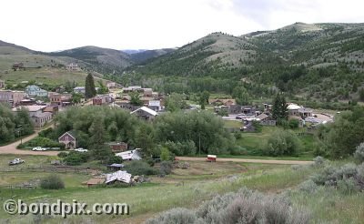 View of the old western town of Virginia City in Montana