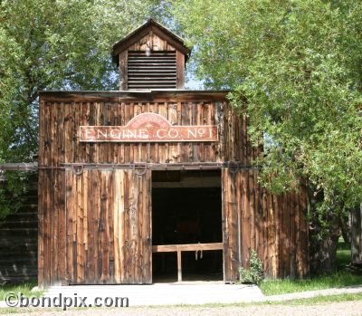 Old Fire Engine hall in Nevada City in Montana