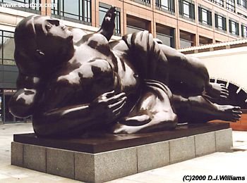 Statue of a big girl above Liverpool Street Station, London