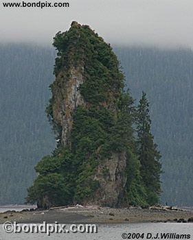 New Edystone Rock, a volcanic plug near Ketchikan Alaska