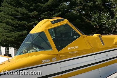 Cessna crop sprayer aircraft at the annual fly in at Pogreba Field, Three Forks, Montana