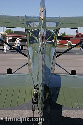 Cessna 305 Marines aircraft at the annual fly in at Pogreba Field, Three Forks, Montana