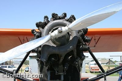 Aircraft engine at the annual fly in at Pogreba Field, Three Forks, Montana