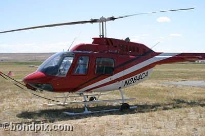 Helicopter at the annual fly in at Pogreba Field, Three Forks, Montana