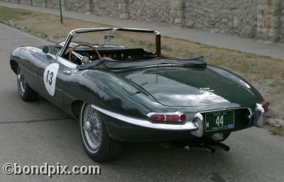 'Going to the Sun Rally' E-Type Jaguar car in Deer Lodge, Montana