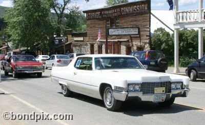 Classic and vintage cars on parade in Virginia City in Montana