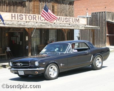 Classic and vintage cars on parade in Virginia City in Montana