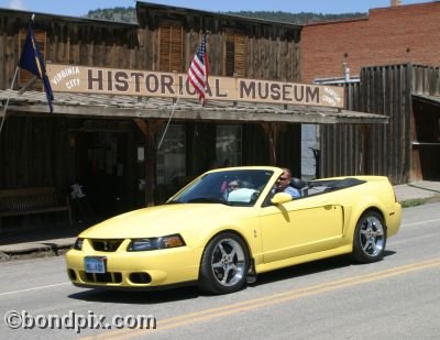 Classic and vintage cars on parade in Virginia City in Montana