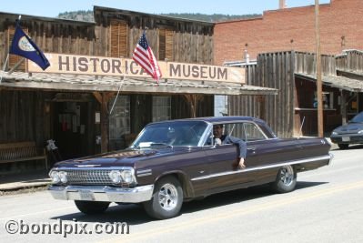 Classic and vintage cars on parade in Virginia City in Montana