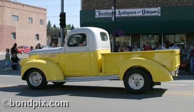 Parade along Main Street in Deer Lodge, Montana